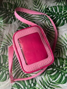 Our Universe Barbie Pink Clear Window Crossbody Bag for pin display